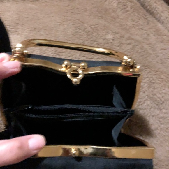 TODAY ONLY: Bundle of Two Fancy Small and Medium Gold Silver and Black Handbags - Picture 5 of 8